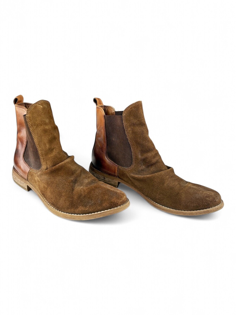 Roan Maddie Mens Suede Chelsea Boots Brown Leather Size 8.5 US